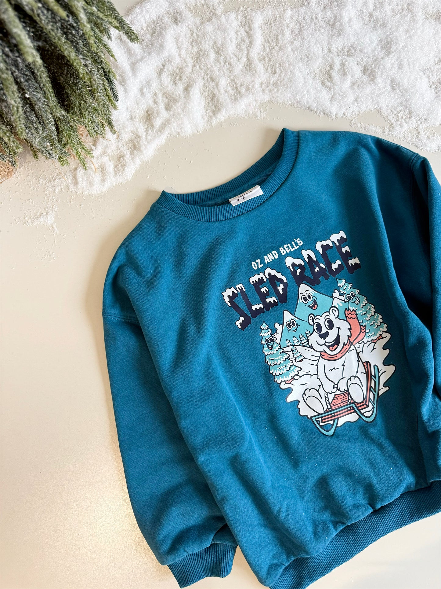 Sled Race Sweatshirt in Jewel