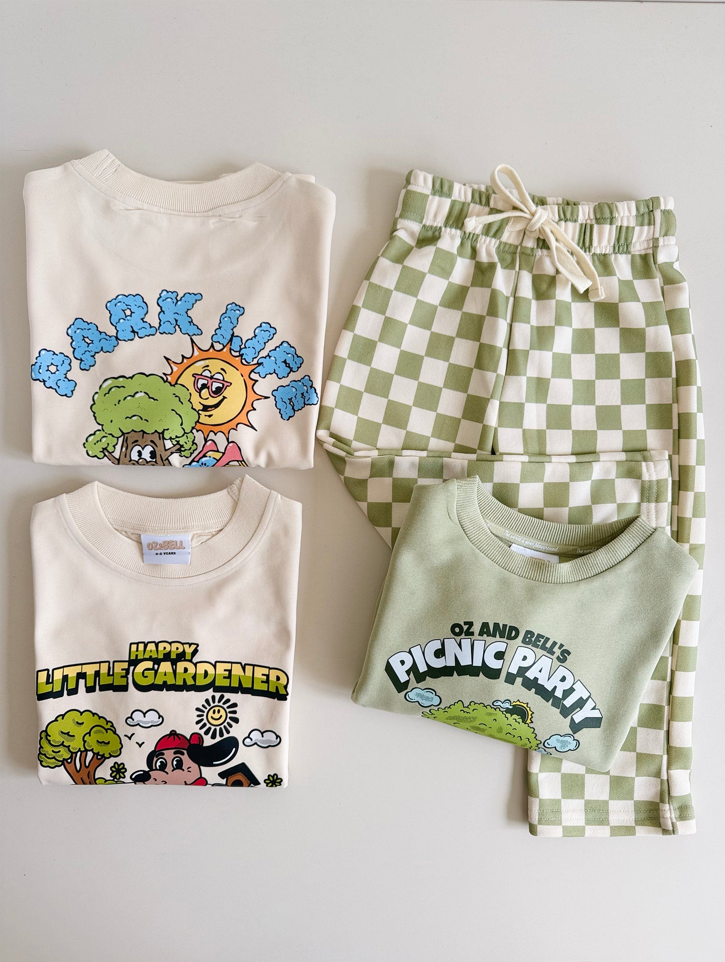 Green Check Picnic Play Pants (6-12 months)