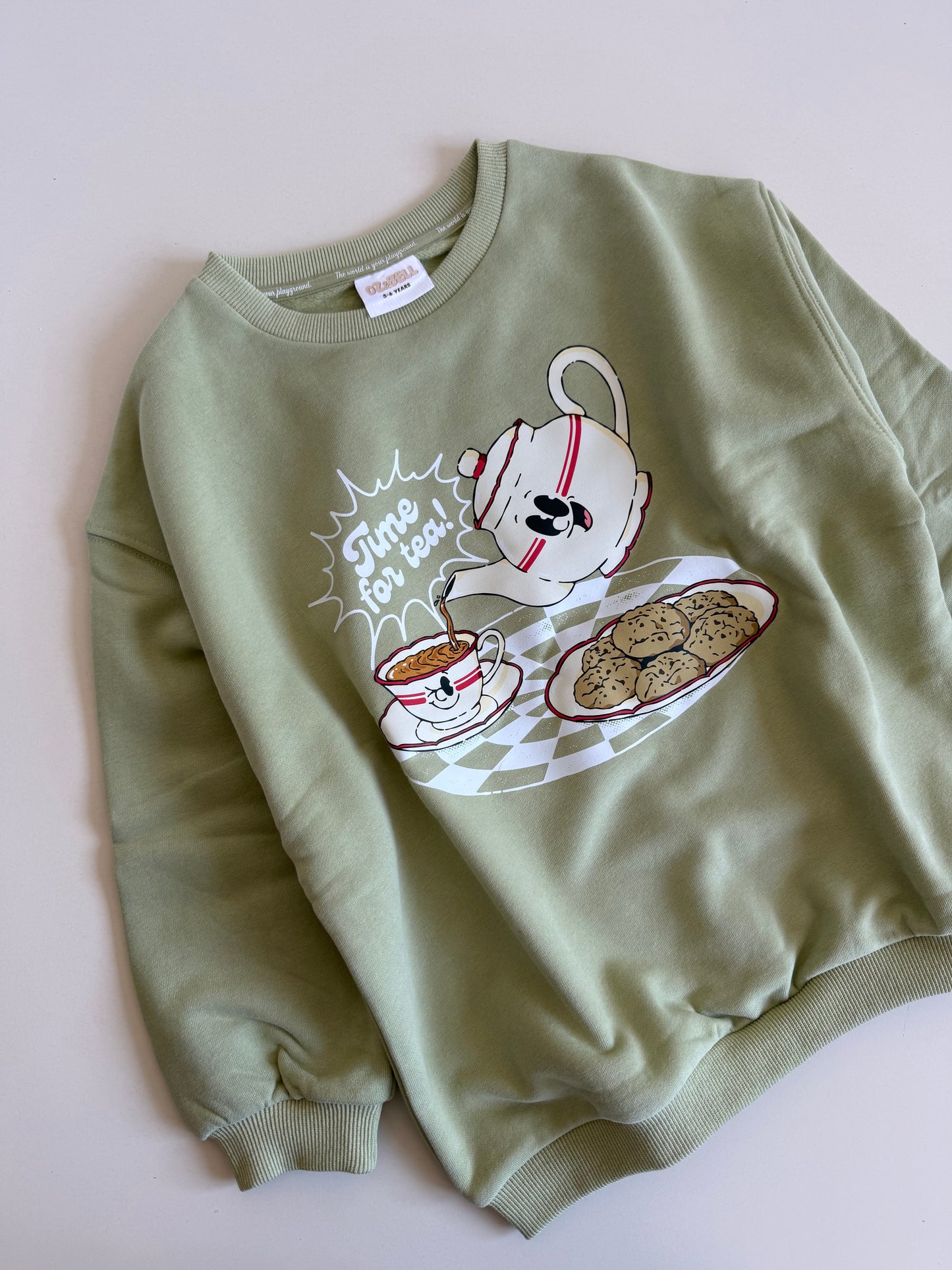 Ready To Ship: Time For Tea Sweatshirt 5-6 years