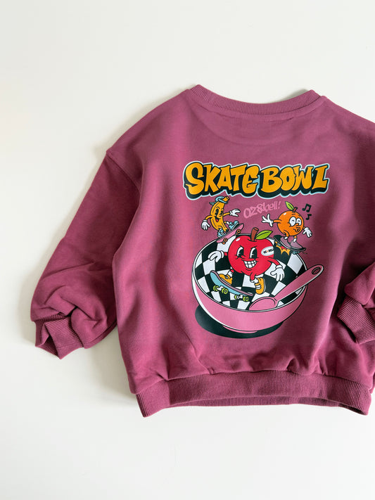 Skate Bowl Sweatshirt in Cranberry
