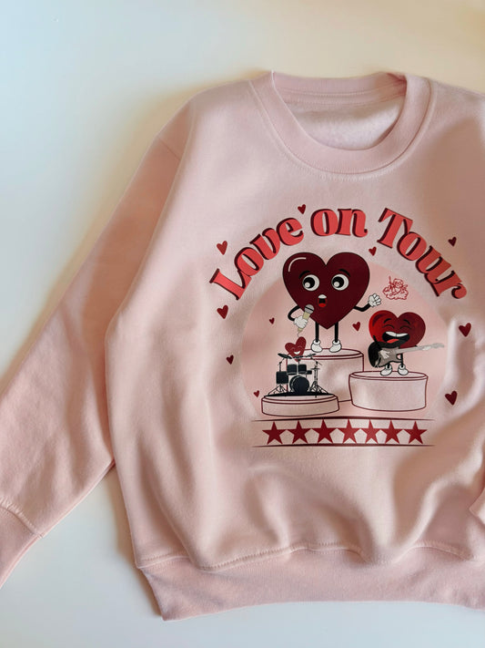 Love On Tour Sweatshirt in Cream/Blush