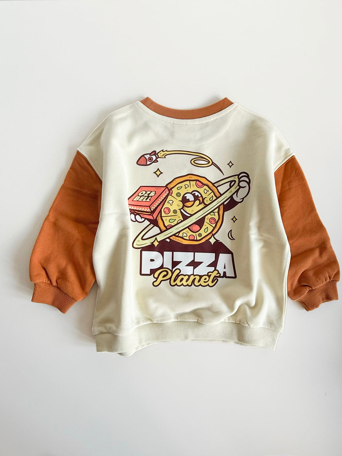 Pizza Planet Sweatshirt in Burnt/Cream Colourblock