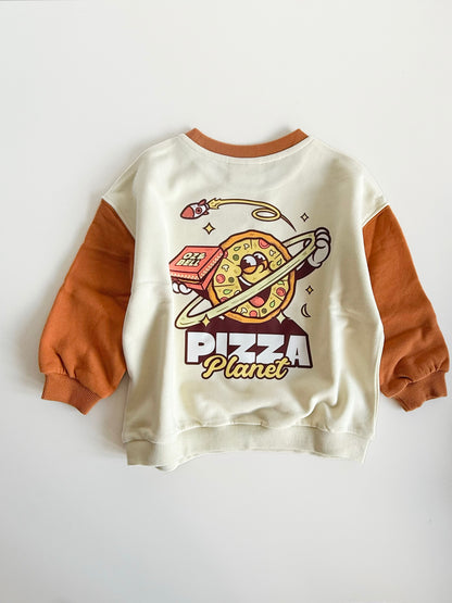 Pizza Planet Sweatshirt in Burnt/Cream Colourblock
