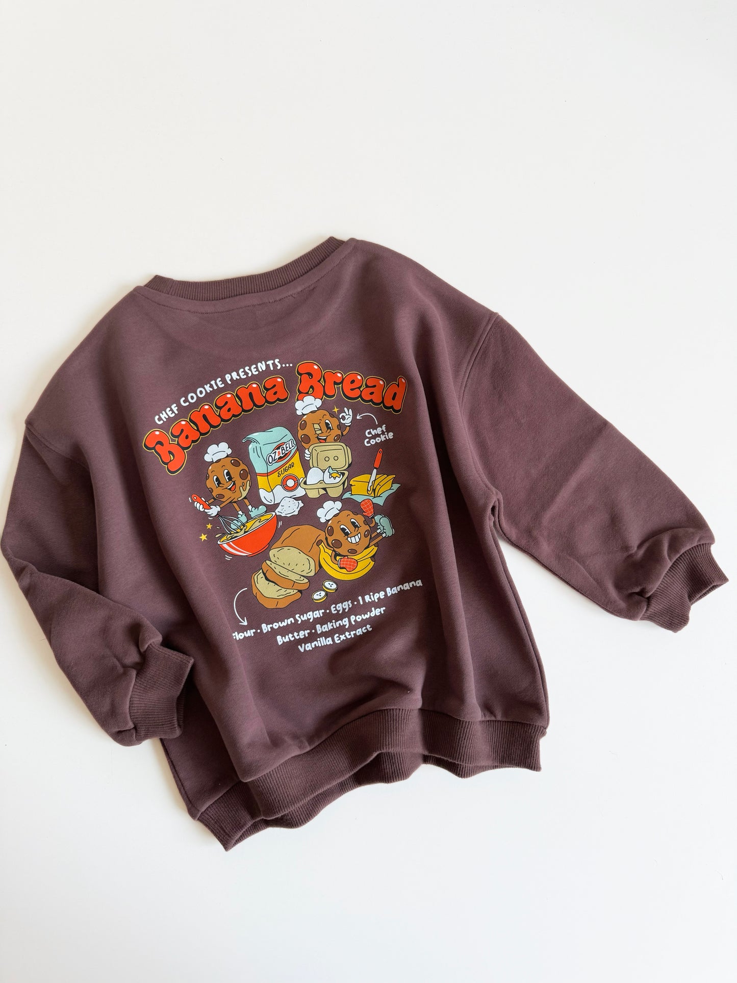Chef Cookie Banana Bread Sweatshirt in Chocolate