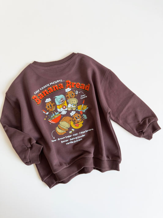 Chef Cookie Banana Bread Sweatshirt in Chocolate