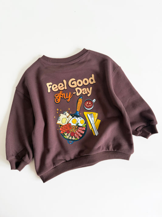 Feel Good Fry-Day Sweatshirt in Chocolate