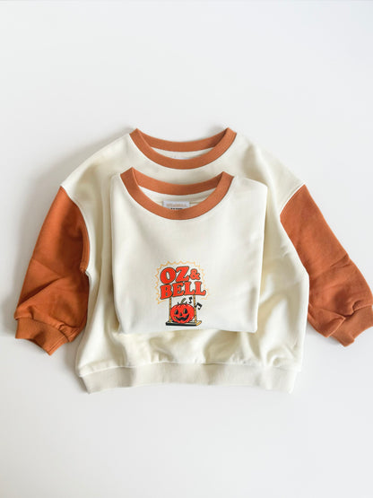 Park Life: After Dark Sweatshirt in Burnt/Cream Colour Block