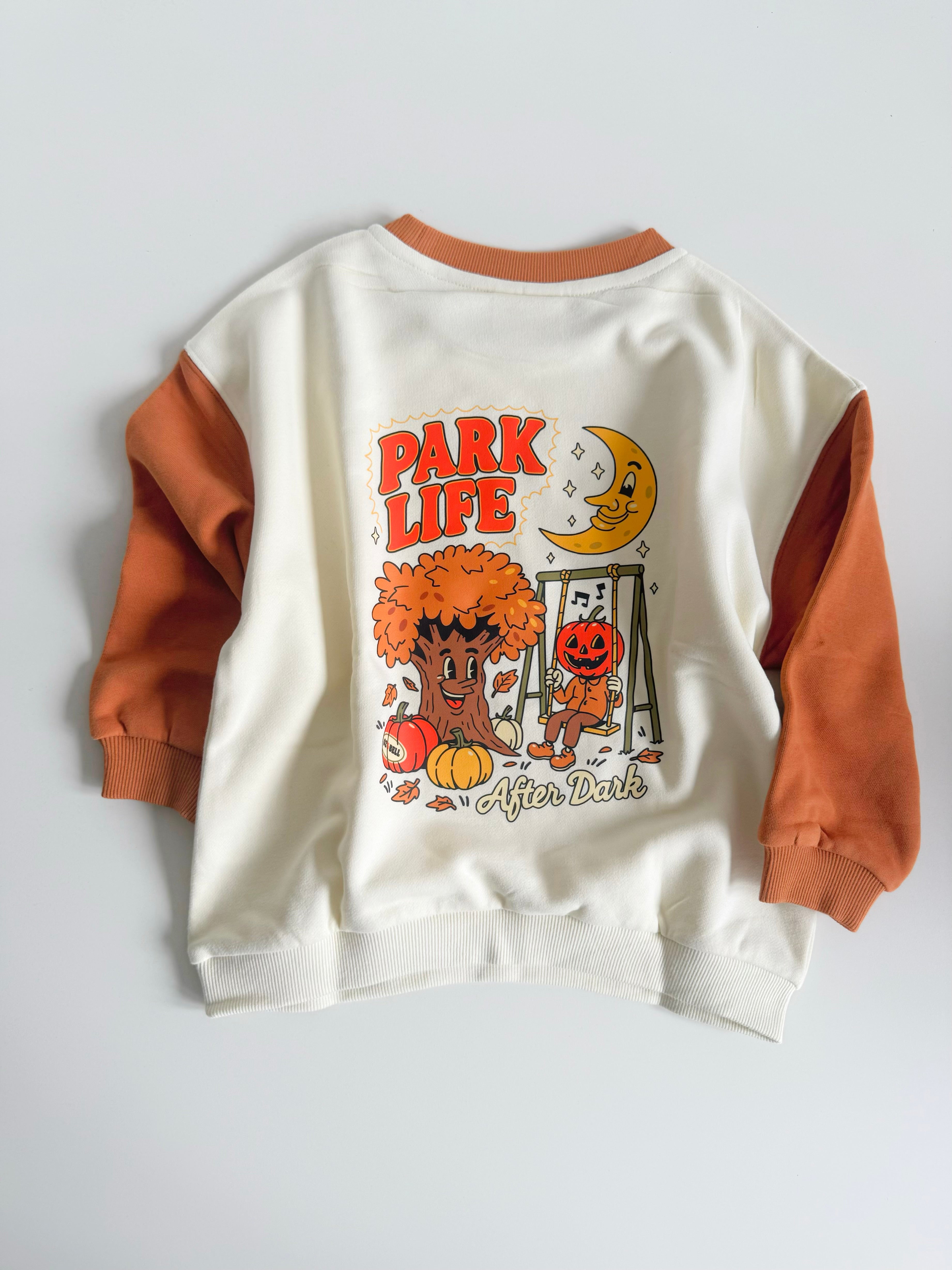 Park Life: After Dark Sweatshirt in Burnt/Cream Colour Block