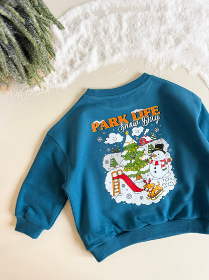 Park Life: Snow Day Sweatshirt in Jewel