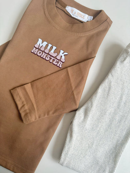 Milk Monster Long Sleeve T-shirt Cocoa