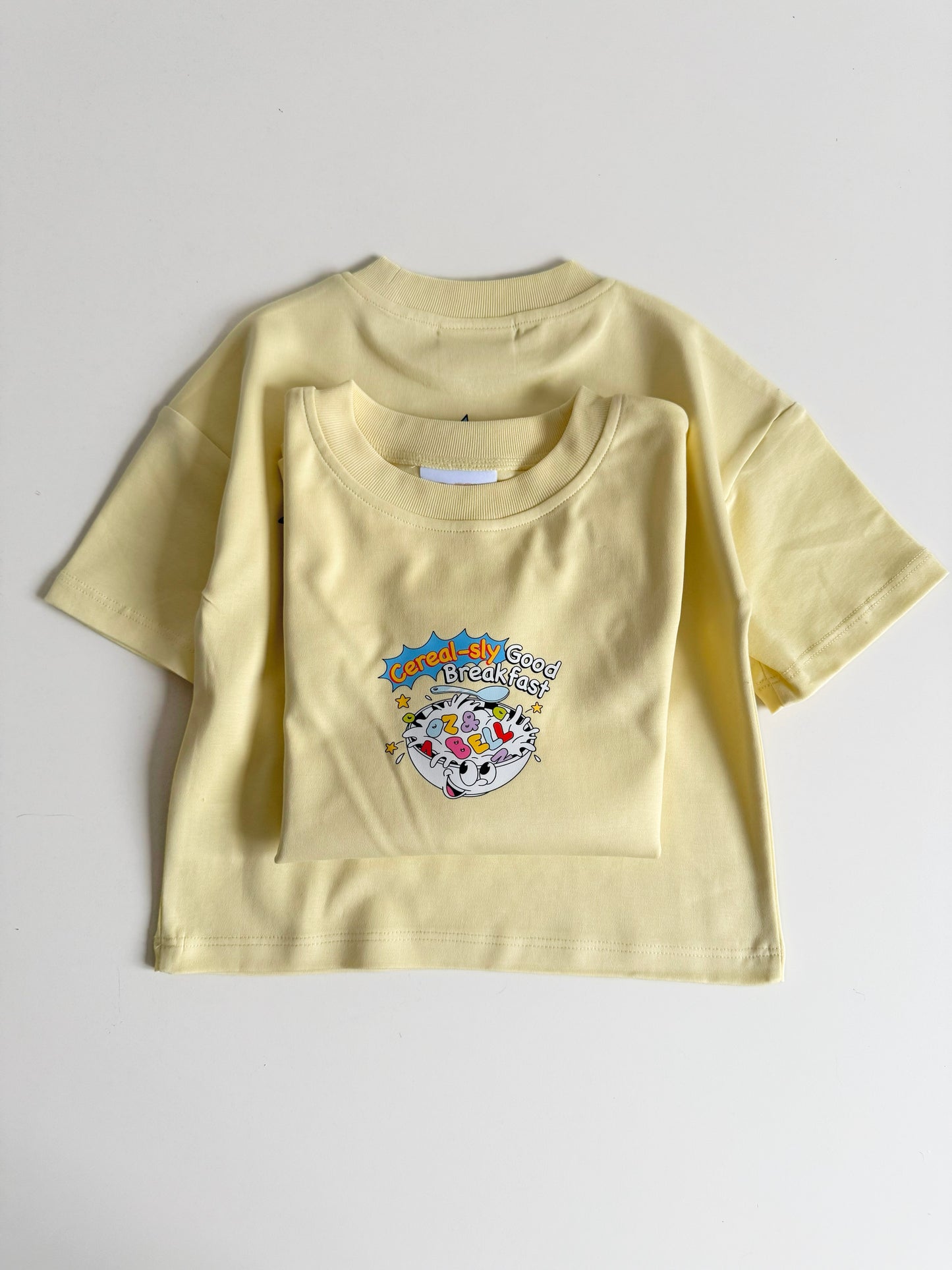 Cereal-Sly Good Breakfast Dropped Shoulder Cotton T-shirt in Butter