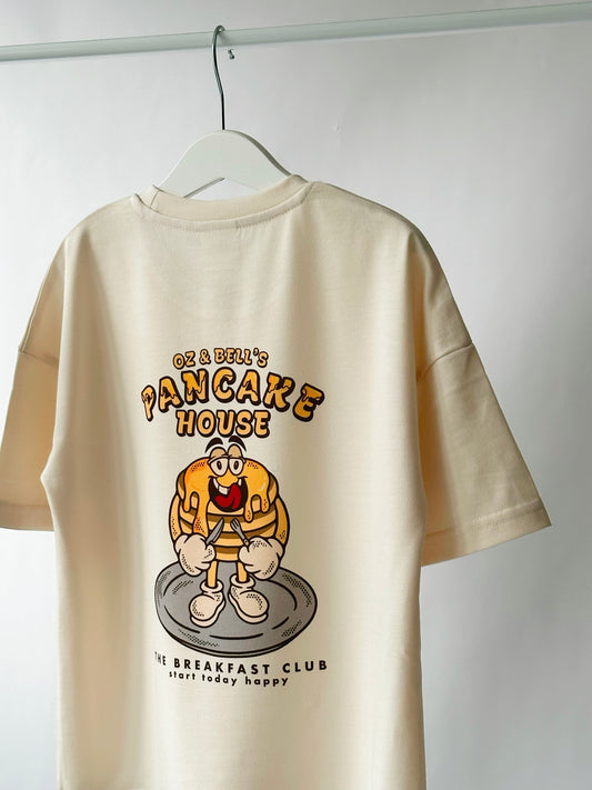 Pancake House Sand Dropped Sleeve T-shirt