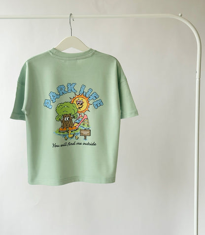 Park Life Dropped Sleeve T-shirt In Pistachio