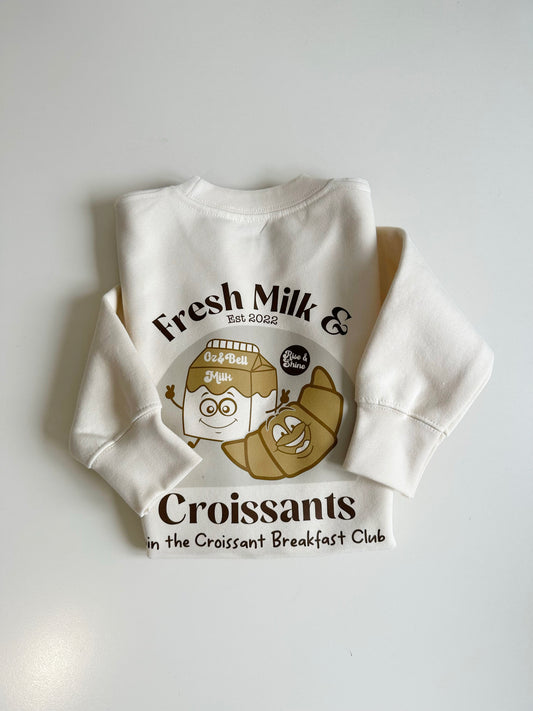 Milk & Croissants Sweatshirt Whipped Cream