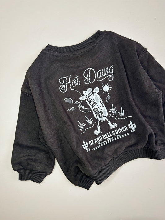 Hot Dawg Sweatshirt in Charcoal