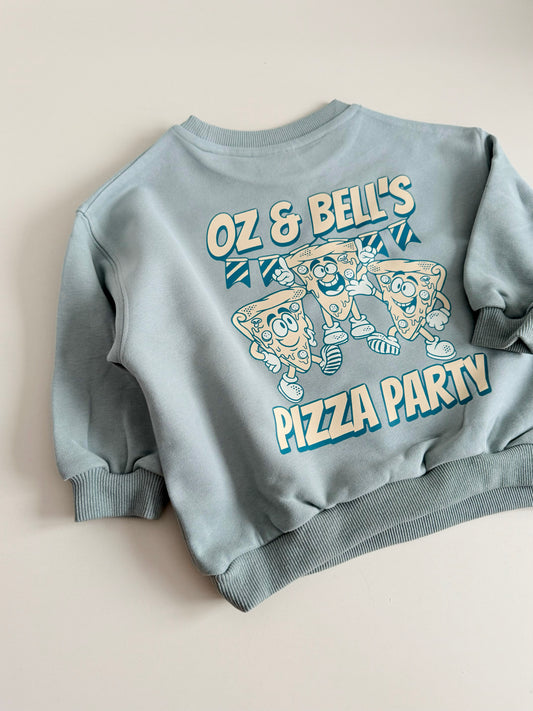 Pizza Party Sweatshirt in Mist