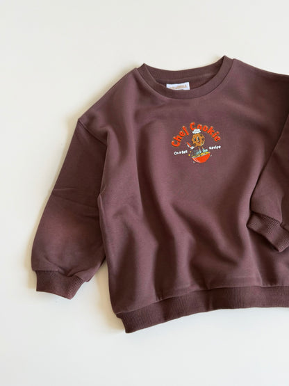 Chef Cookie Banana Bread Sweatshirt in Chocolate