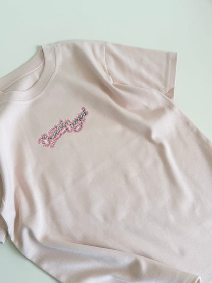 Costal Cowgirl Short Sleeve T-shirt in Blush, 100% Cotton