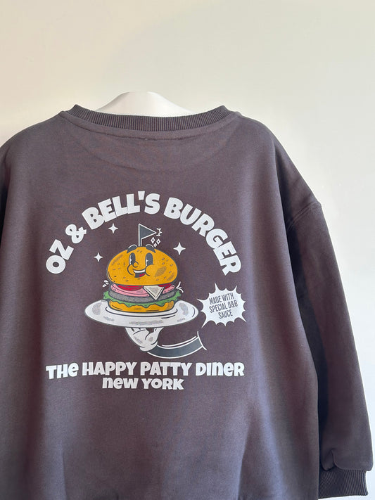 Oz & Bell's Burger Sweatshirt in Charcoal