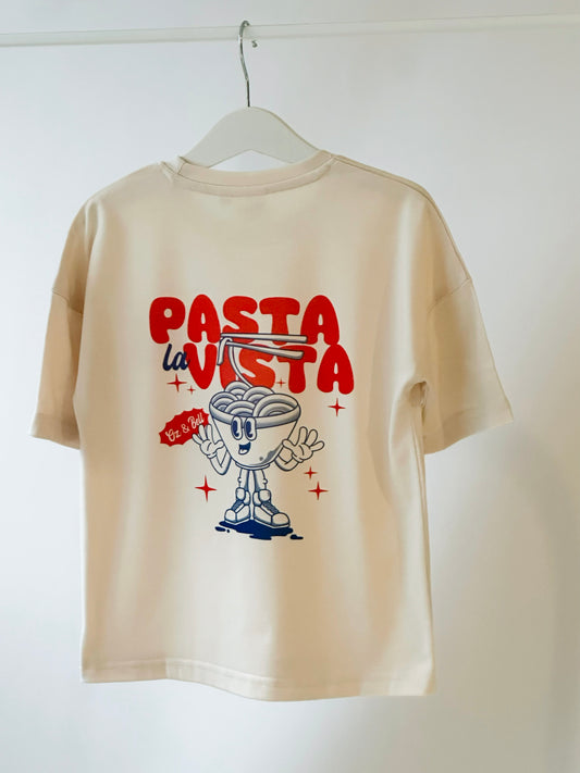 Pasta La Vista Dropped Sleeve T-shirt In Sand