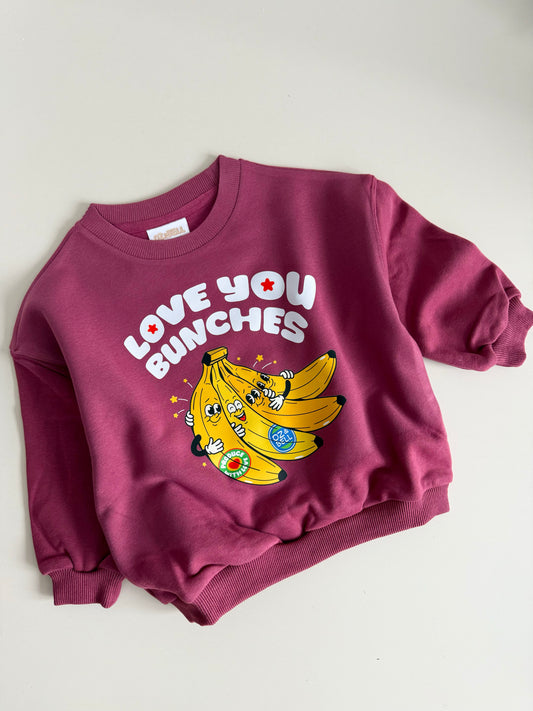 Love You Bunches Sweatshirt in Cranberry