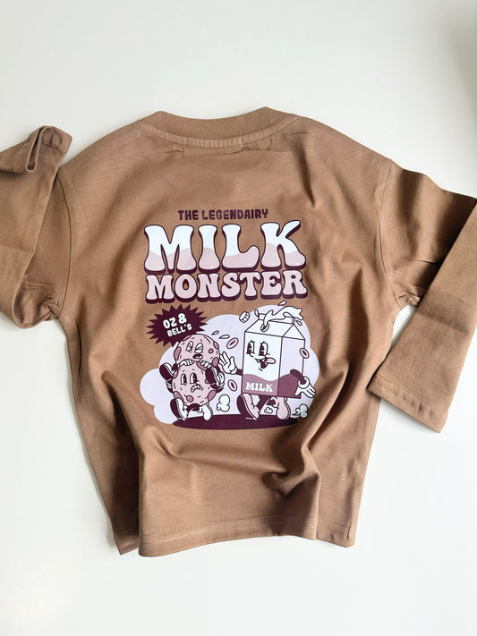 Milk Monster Long Sleeve T-shirt Cocoa