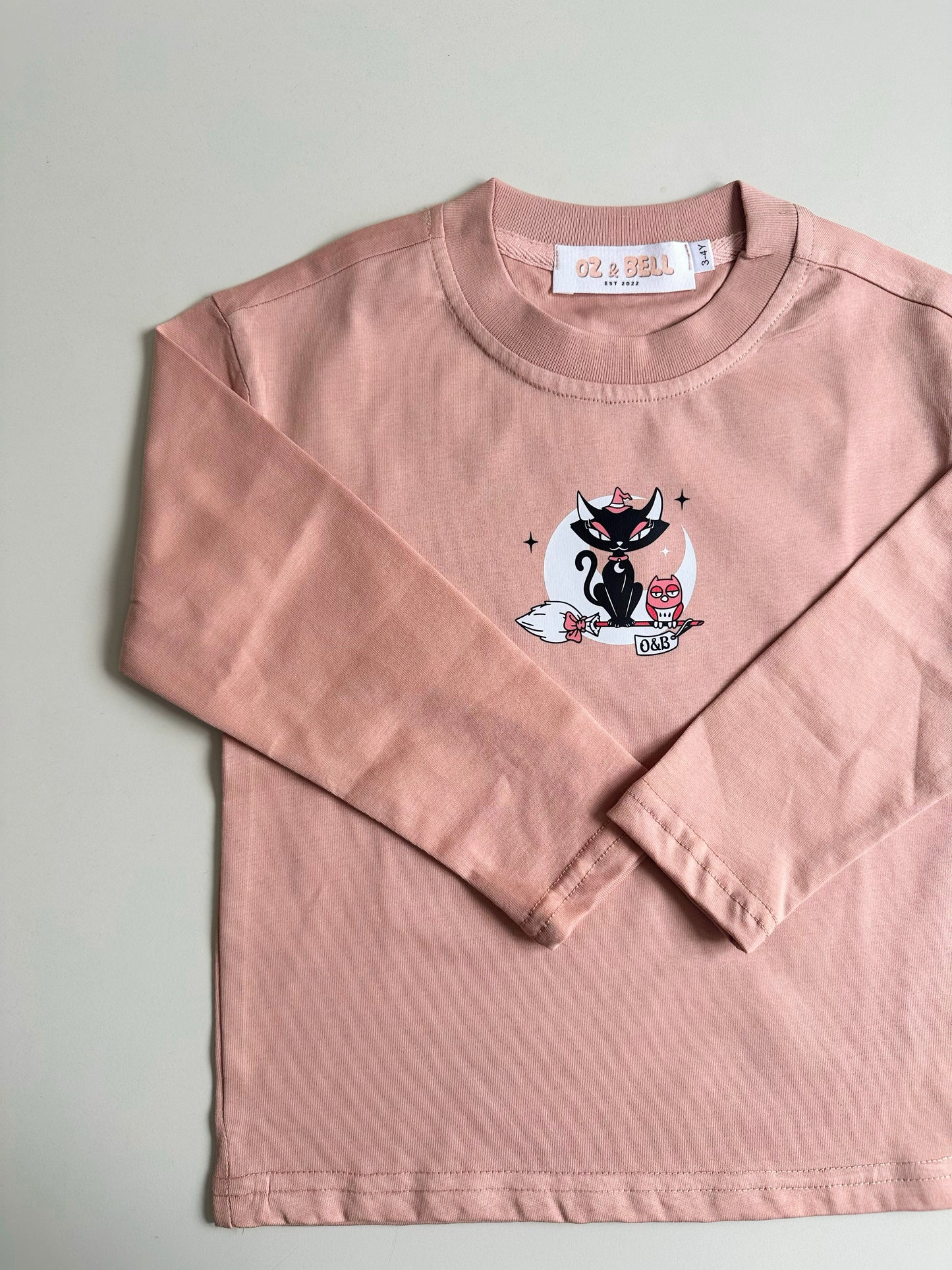 Lucky The Cat Long Sleeve T-shirt Enchanted Rose