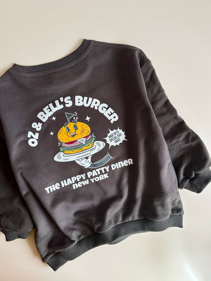 Pre made: 4-5 years Burger sweatshirt