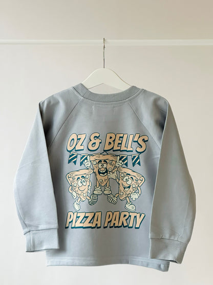 Pizza Party Lightweight Sweatshirt in Blue Ice