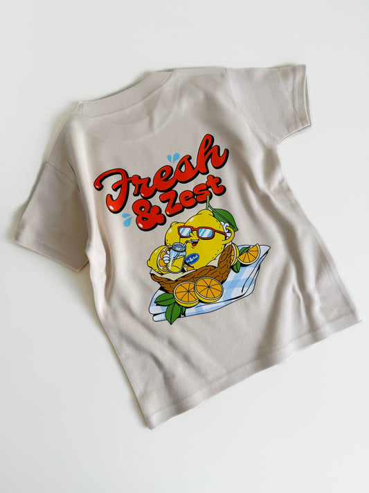 Fresh & Zest Short Sleeve Cotton T-shirt in Natural